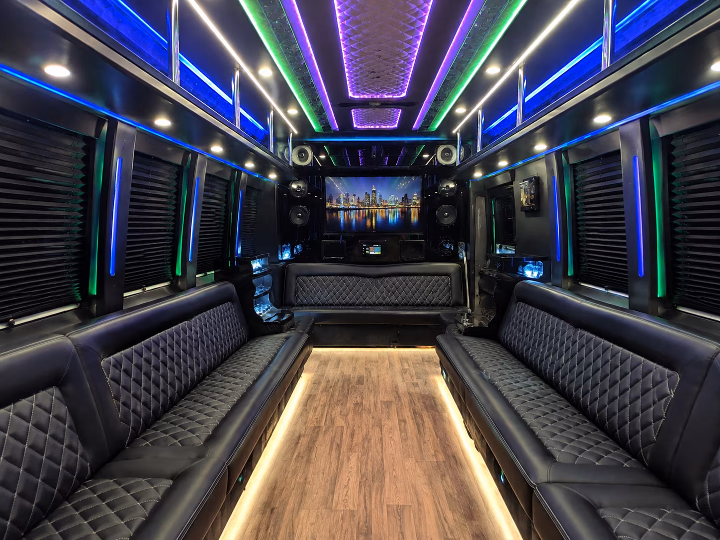 28 Passenger Party Bus Interior