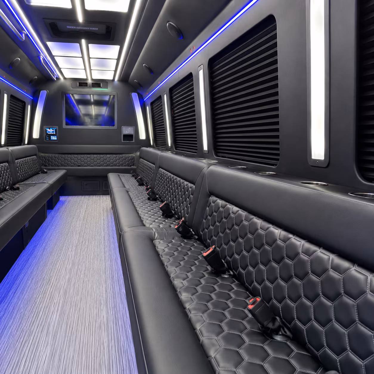 Palmdale Wedding Transportation party bus interior
