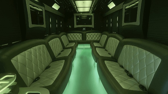 Interior of Charter Bus Company Pomona's 20 Passenger Party Bus in Pomona