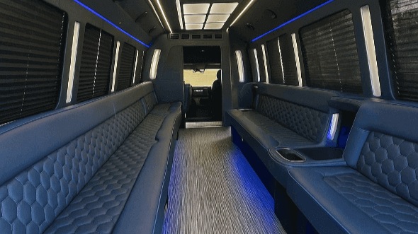 Interior of Charter Bus Company Thousand Oaks's 20 Passenger Party Bus in Thousand Oaks