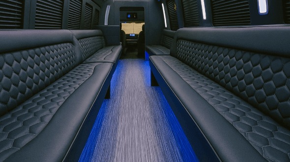 Interior of Charter Bus Company Ontario's 25 Passenger Party Bus in Ontario