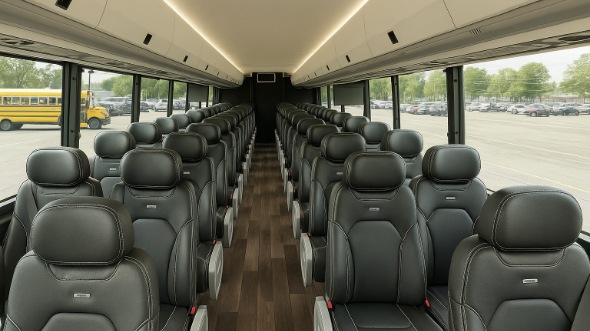 Interior of Charter Bus Company Palmdale's 28 Passenger Minibus in Palmdale