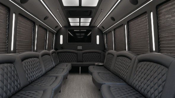 Interior of Charter Bus Company Burbank's 28 Passenger Party Bus in Burbank