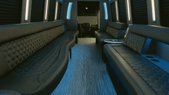 Interior of Charter Bus Company Pasadena's 28 Passenger Party Bus in Pasadena