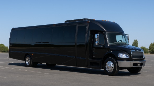 Exterior of Charter Bus Company Thousand Oaks's 28 Passenger Party Bus in Thousand Oaks