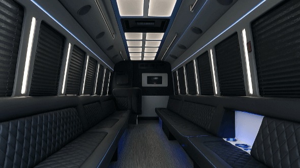 Interior of Charter Bus Company Ontario's 30 Passenger Party Bus in Ontario