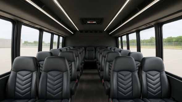 Interior of Charter Bus Company Palmdale's 35 Passenger Mini Bus in Palmdale