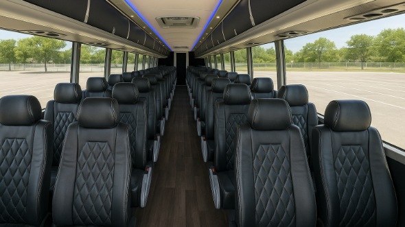 Interior of Charter Bus Company Palmdale's 46 Passenger Charter Bus in Palmdale