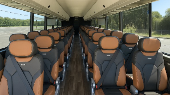 Interior of Charter Bus Company Palmdale's 47 Passenger Charter Bus in Palmdale