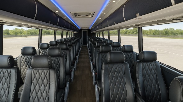 Interior of Charter Bus Company Palmdale's 51 Passenger Charter Bus in Palmdale