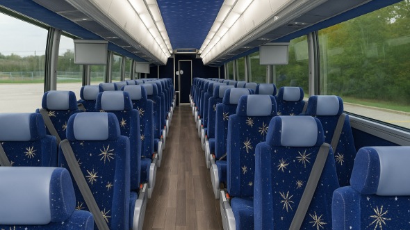 Interior of Charter Bus Company Palmdale's 55 Passenger Charter Bus in Palmdale