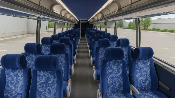 Interior of Charter Bus Company Palmdale's 56 Passenger Charter Bus in Palmdale